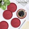 Modern Kitchen Table Accessories Silicone Coaster Set with Holder, Non Slip Diamond Pattern Drink Coasters for Drinks Cups Glasses, Heat Resistant Mat