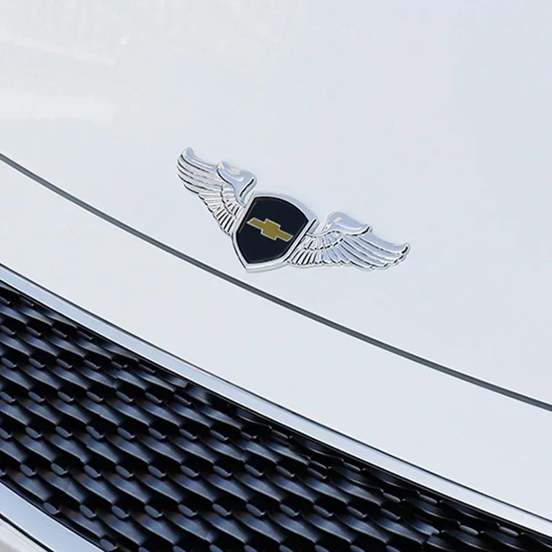 For Chevrolet AVEO CAPTIVA COLORADO CRUZE IMPALA LACETTI MALIBU ORLANDO Car Front Hood Emblem 3D Sticker Trunk Badge Decal QF5