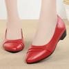 Spring and Autumn New Leather Women's Single Shoes Women's Shoes Soft Sole Non-slip Flat Sole Medium Elderly Mother Single Shoes Large Size