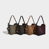 2025 New Lychee Pattern Bucket Bag Crossbody Bag European and American Retro Niche Design Large Capacity Bag Simple Women's Bag
