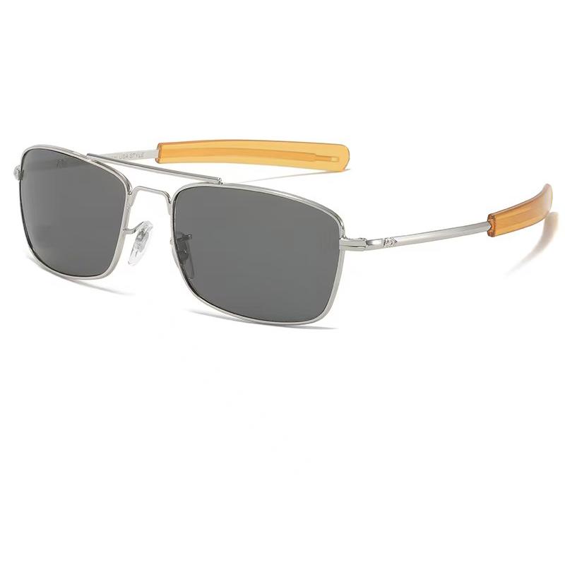 

Brand Design American Army Military Optical Men Women Square Sunglasses Fashion Vintage Rectangle Glasses Lens Unisex Eyewear No Box срібло сірий колір