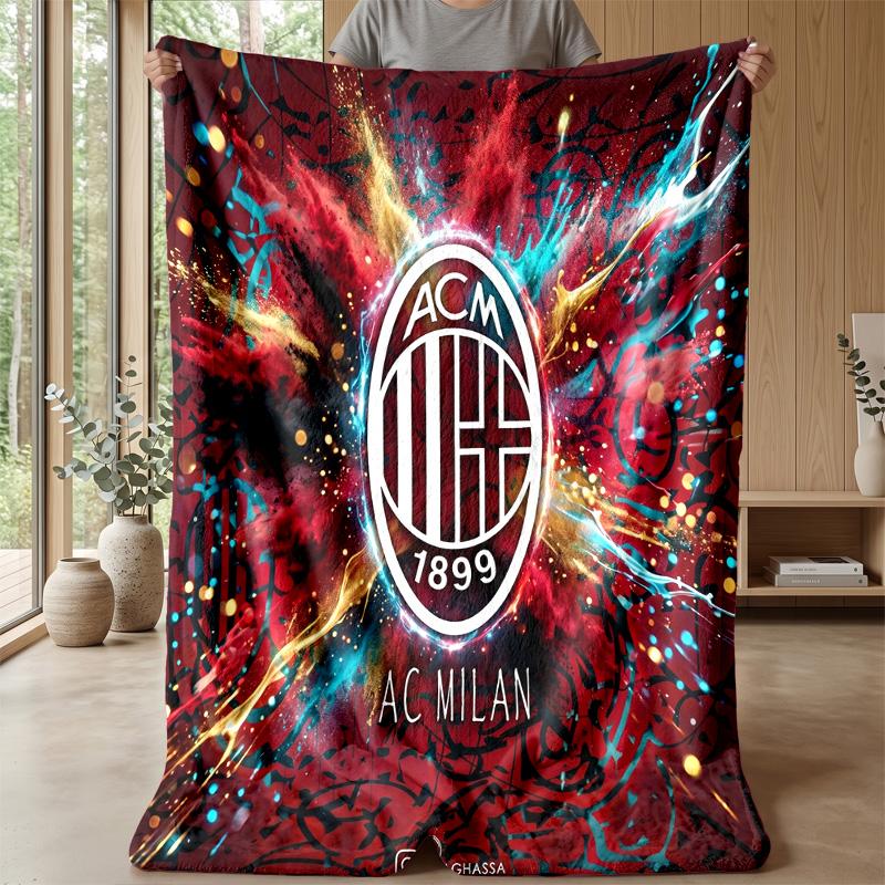 AC Milan Theme blanket Soft Flannel Blanket Plush Throw Blanket Cozy Sofa Bed Blanket for Home Decor