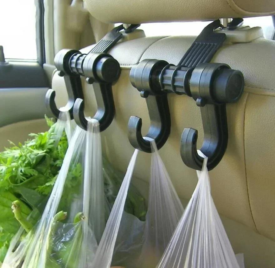 2 Stück Universeller Auto-Sitzrücken-Aufbewahrungshaken Kleinteile-Haken Taschenhalter Multifunktionale Auto-Haken Fahrzeug-Aufbewahrungs-Organizer