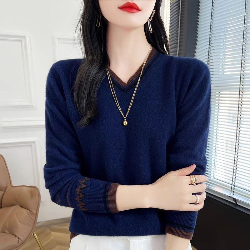WTEMPO Women Long Sleeve Pullover Sweater Soft Comfortable Jumper Fashion Knitwear Loose Sweater