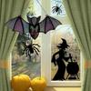 1PC Bat Stained Glass Suncatcher Window Hanging Acrylic Wall Art Decoration Party Festival Colorful Bat House Arrangement Props