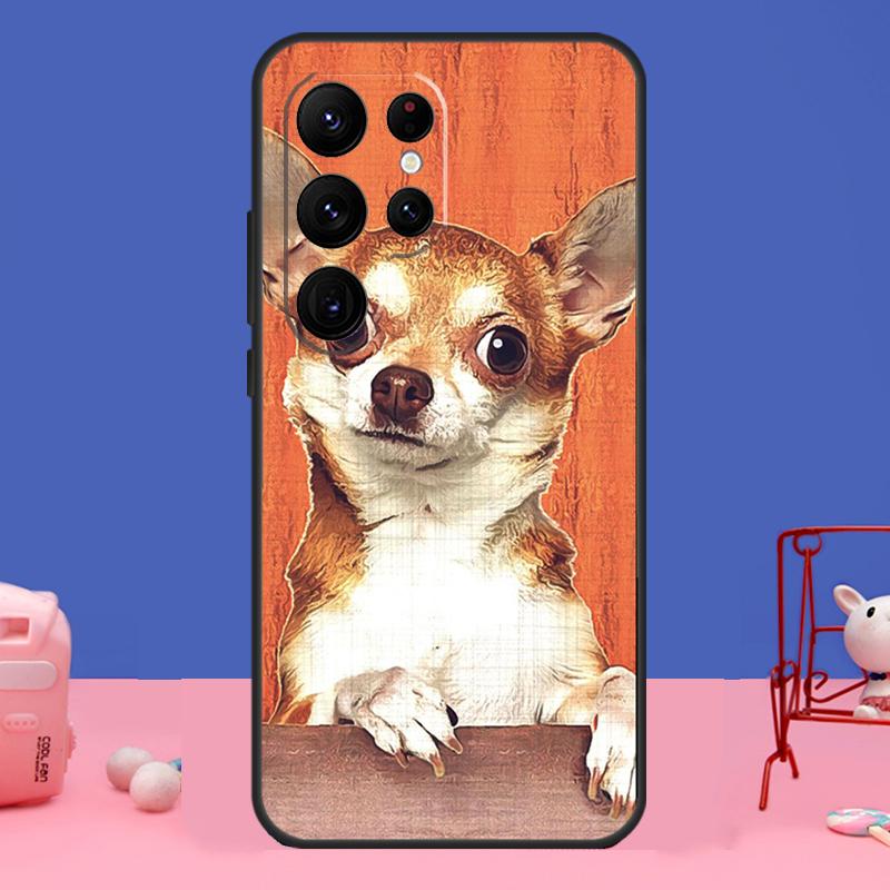 Cartoon Chihuahua Hund Hülle Für Samsung Galaxy S24 S23 S22 S21 S20 FE Ultra Plus S8 S9 S10 Note 10 20 Ultra Hülle