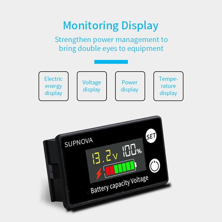 DC Battery Voltmeter DC 8V-100V Capacity Indicator Power Meter Lithium LiFePO4 Lead-acid Cell 12V 24V 48V for 6133A LCD Battery