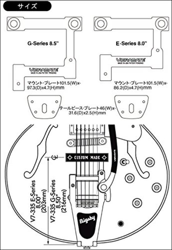 VIBRAMATE Kit für Bigsby B7 335 Typ [ ] / V7-335 G-SERIE (Kompatible Halterung) [ V7-335 G-SERIE ]