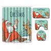 3D Digital Printing Christmas Waterproof Shower Curtain Four-Piece Bathroom Non-Slip Door Mat Bedroom Living Room Floor Mat Carpet