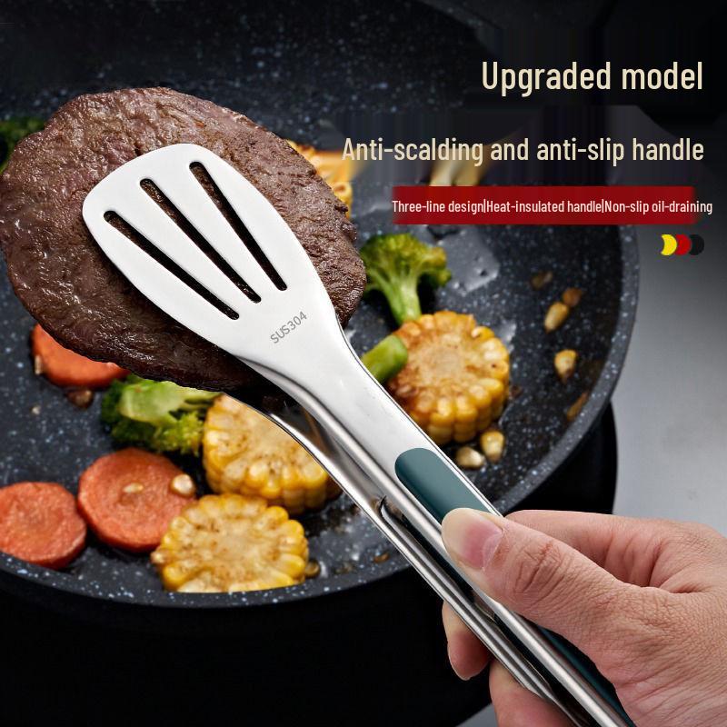 304 Edelstahl Küchenzange für Steak, Pfannkuchen, BBQ, Backen und Gemüse