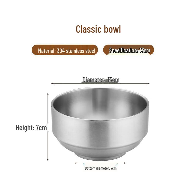 Abay Classical 304 Stainless Steel Double-Layer Bowl