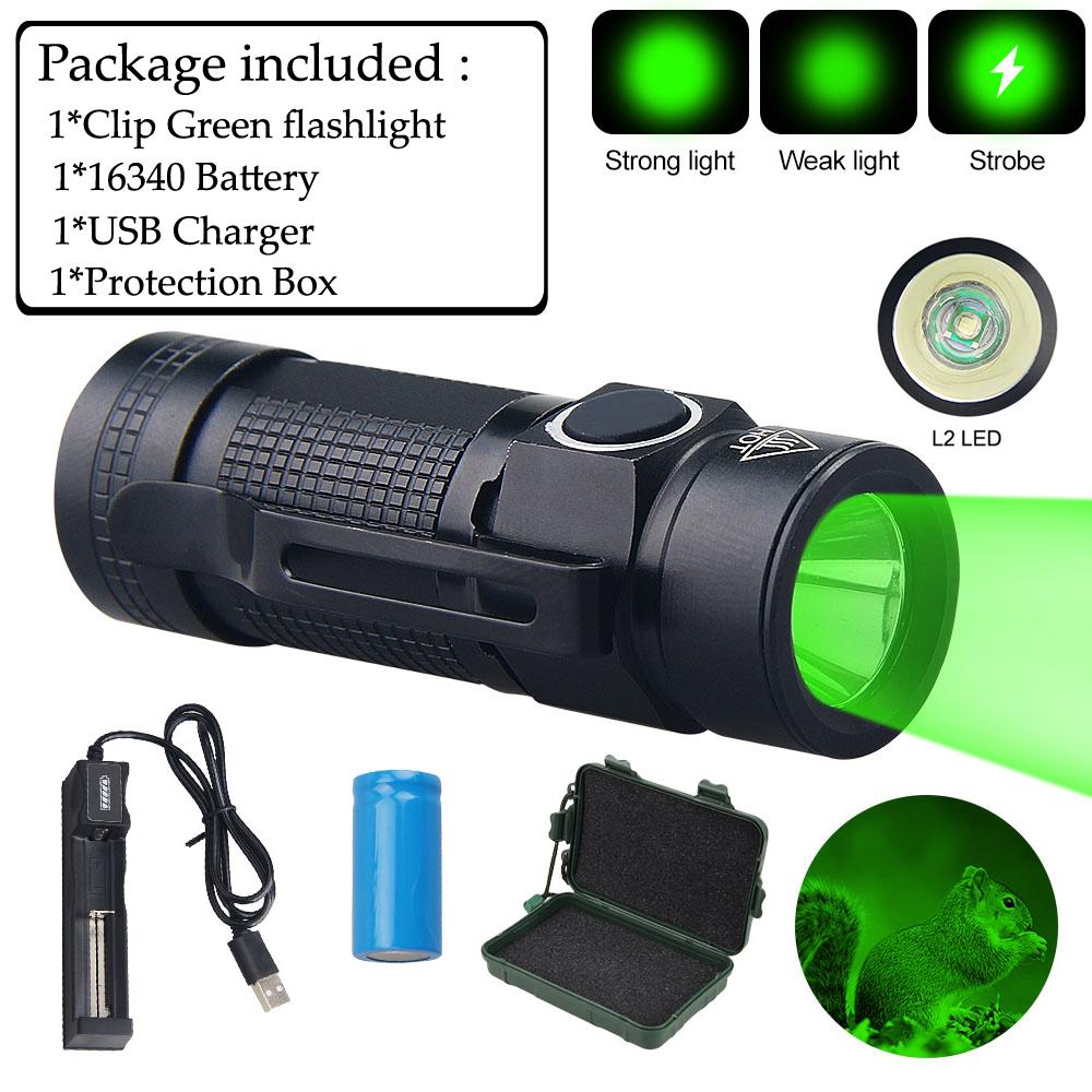Mini LED UV 395nm CLIP EDC Flashlight Outdoor Portable Hiking Tiny 3 Modes Torch Waterproof Lamp+16340+Charger