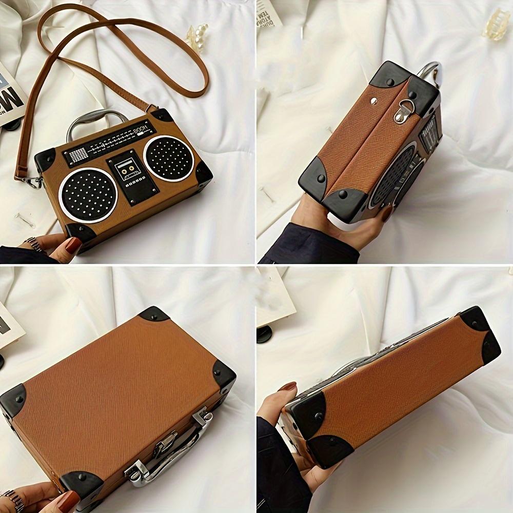 Niche Radio Design Small Shoulder Bag  Novelty Top Handle Satchel Bag For Women  Retro Outgoing Bag