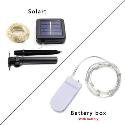 Luci solari a LED con fili di rame, per esterni, da giardino, lampade solari, per patio, campeggio, giardino, feste, decorazioni per alberi di Natale
