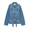 Spring New Women clothes French style Strap Decoration Long sleeve With Belt Lapel Denim Jacket 8197072