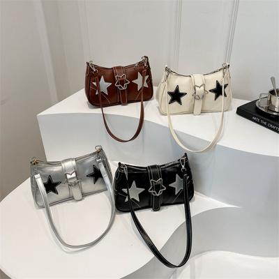 Korean Style Contrasting Color Underarm Bag for Women In Autumn New Shoulder Bag Casual Square Bag Personalized Chain Bag Trendy