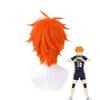 Anime Cosplay Wig, Hinata Shoyo Spiky Orange Short Hair High-Temperature Fiber Synthetic Hairpiece