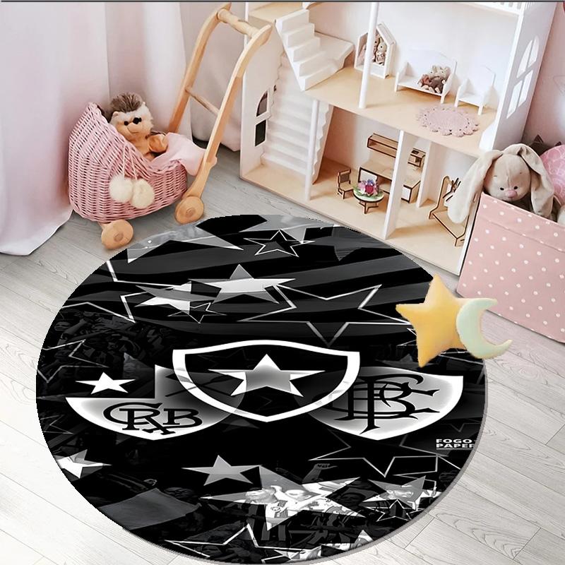 1PC round rug Botafogo Football Club Printed Round Area Rug ,Rug For Home Office, Round Chair Rug, Decorative Carpet Fan gifts Christmas gift