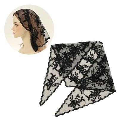 Lace Head Scarf for Women and Girls Hair Scarf Embroidered Lace Triangle Scarf Elegant Scarf Shawl Head Accessories