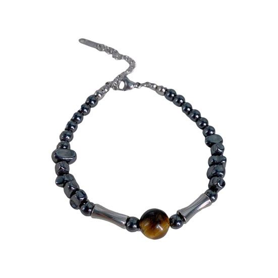 Unisex Bracelet Promotion Imply Joint Smooth Adjustable Extended Length Bamboo Bead Stainless Steel Lightweight