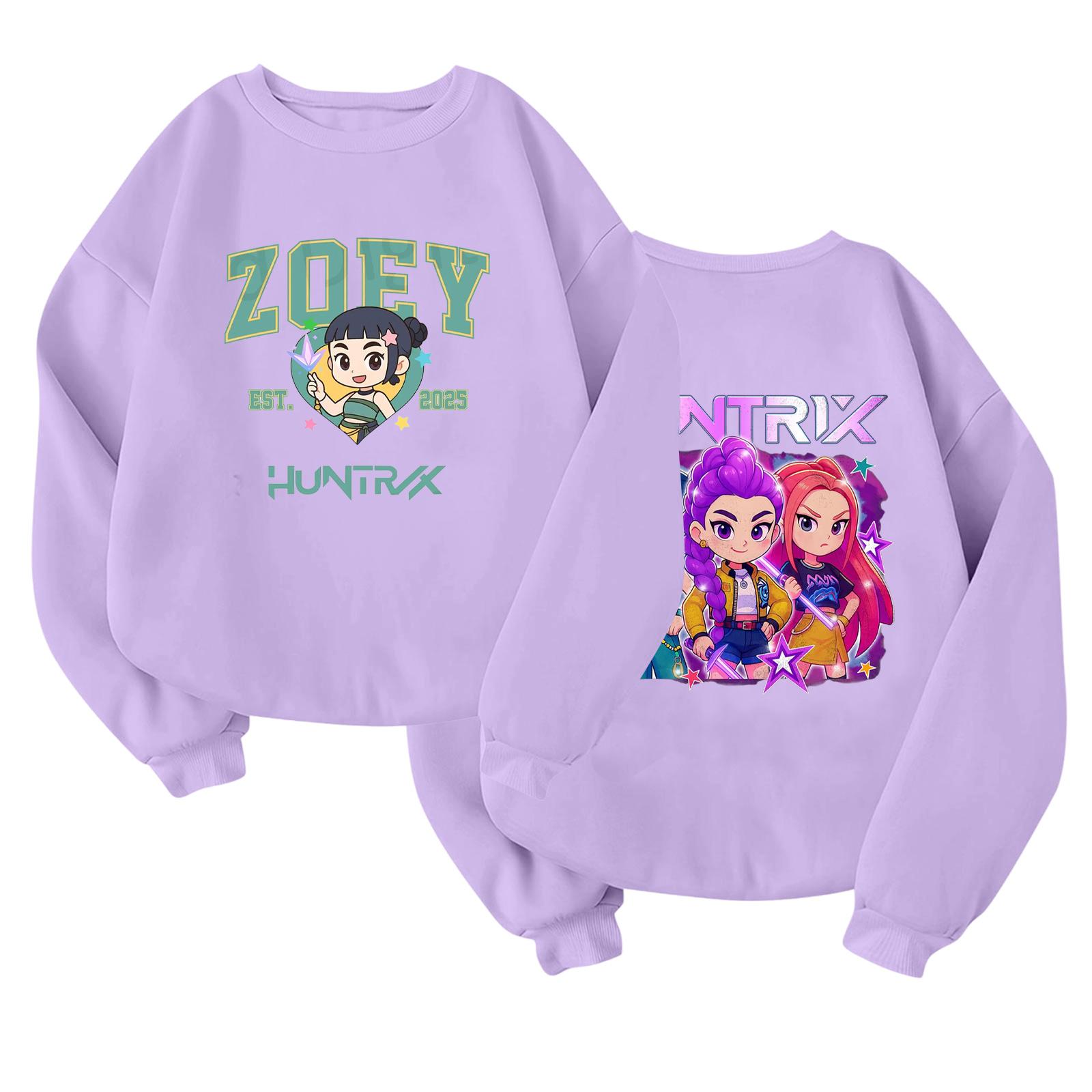 

Children s Fashionable Lightweight Long-sleeved Round Neck Pullover With Pockets Printed Pullover 130