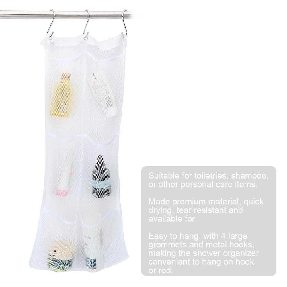 Hängender Netz Bad Dusch Organizer Großer Duschkorb Badezimmerzubehör (S-förmiger Haken)