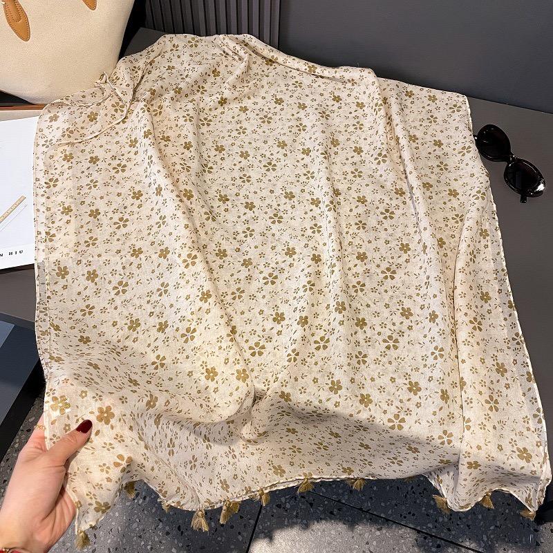 New Winter Bohemia Polka Floral Tassel Viscose Shawls Scarf Lady High Quality Wrap Pashmina Stole Bufandas Muslim Hijab 180*90Cm