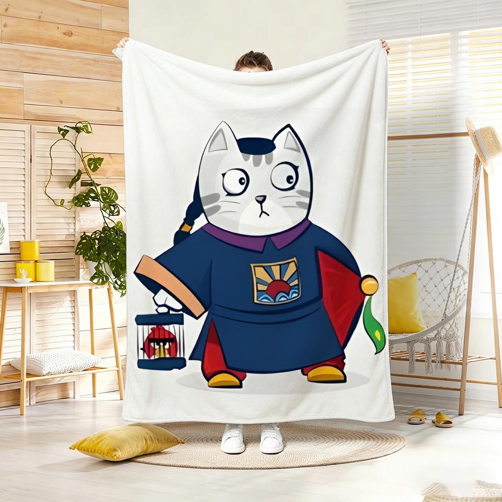 Cartoon F-Forbidden City Cat Throw Soft Warm Throw Blanket for Bedroom Living Room Bed Travel Camping Picnic Gift