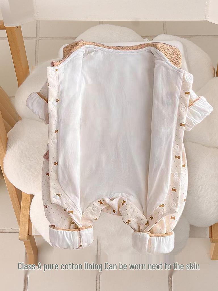 2025 Baby Girl Autumn Romper - Newborn Long Sleeve Onesie for Spring & Autumn Outings