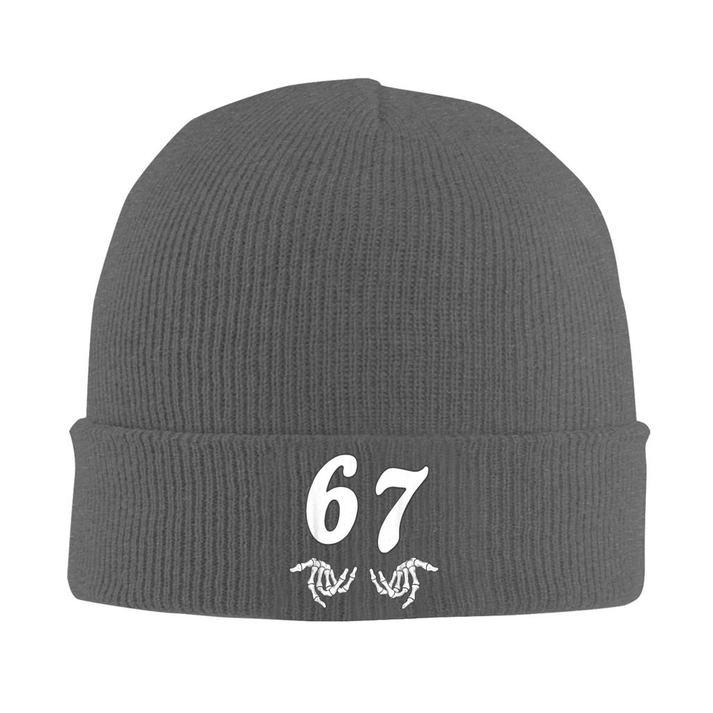 Funny Six Seven 6 7 Meme 67 Skeleton Hand Halloween Beanie Hats Bonnet Hats Men Vintage Kpop Knitting Hat Winter Head Wrap Caps