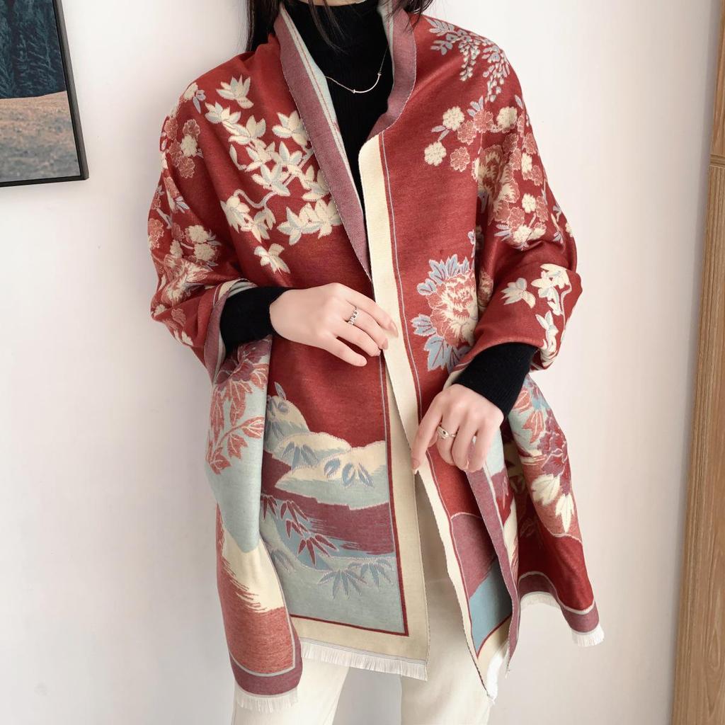 Liu Yifei Langer Schal Damen Winter Halswärmer - Hochwertiger Kaschmir-Imitat Strickschal