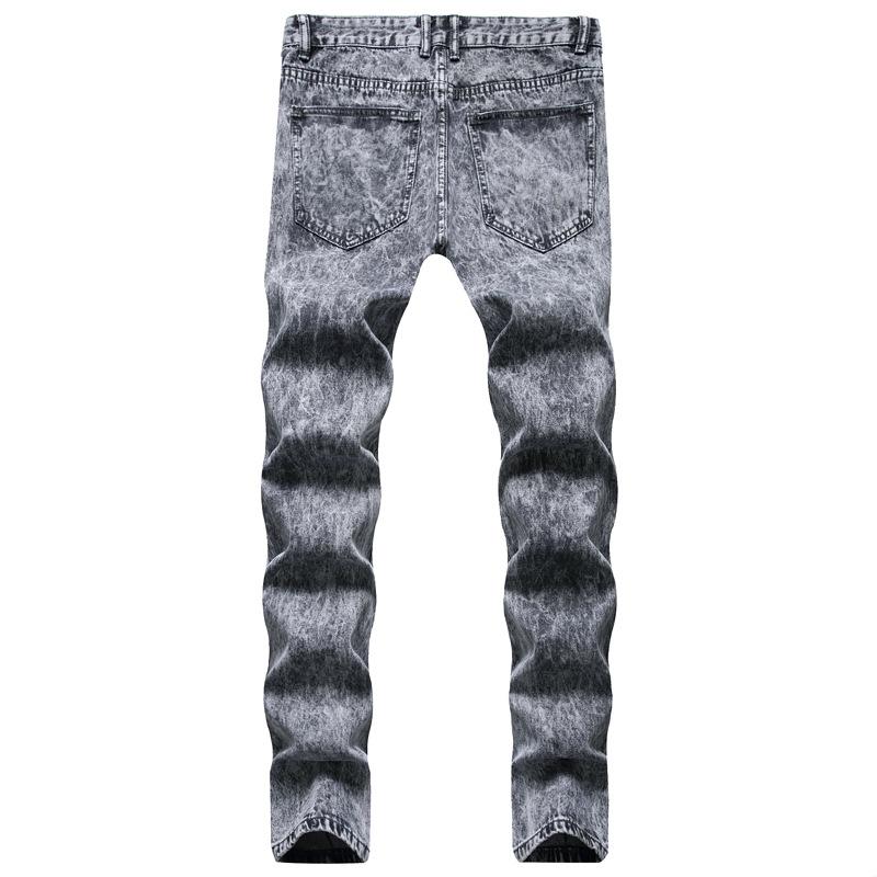 2024 Neue Jeans Amazon Europäische und amerikanische personalisierte trendige Spleißen tragen gerade Herrenhosen