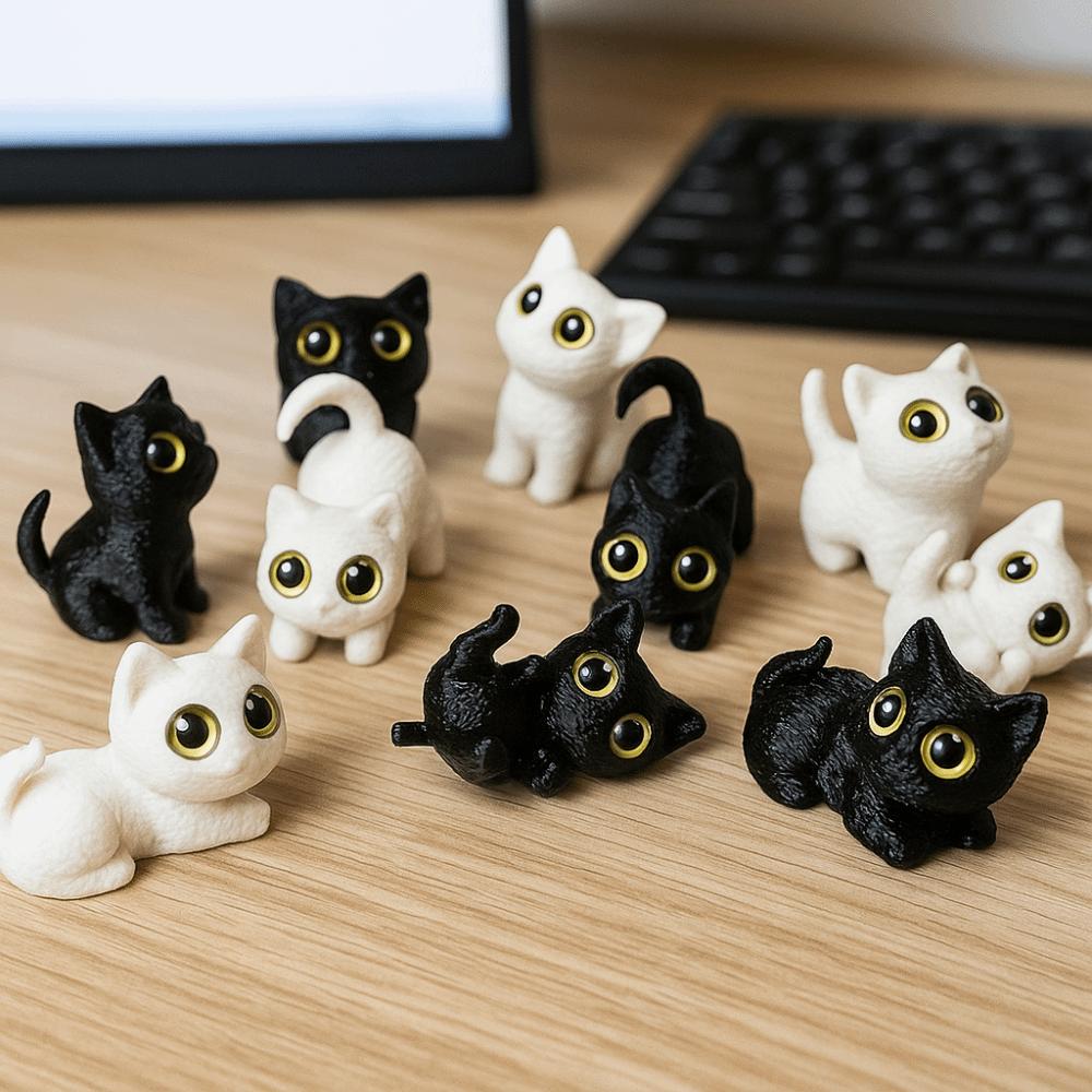 Handicraft 3D Printed Cats Figurines Toys PLA Kitten Micro Landscape Crafts  Children Girls Boys