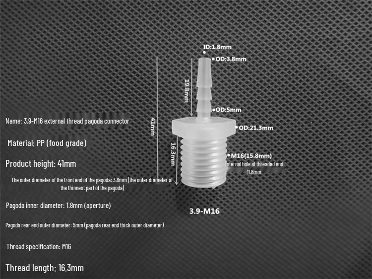 M-Thread Male Barb Connector M5-M16 Straight Water Nozzle Hose Plastic Adapter
