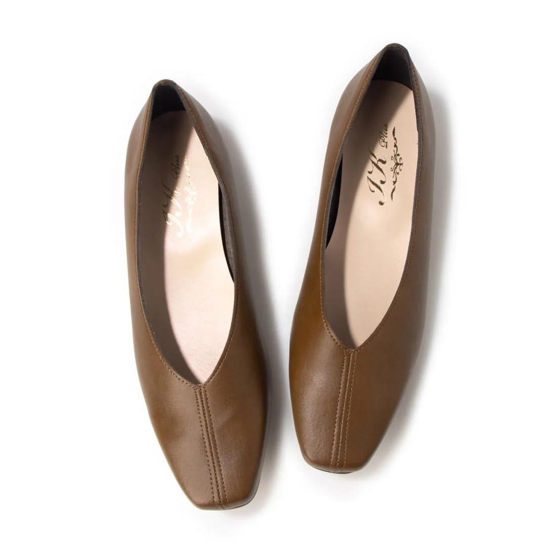 

IK Plus Center Seam Flat Pumps, 1625, Women s, Brown, Size 23.0 cm, 2E