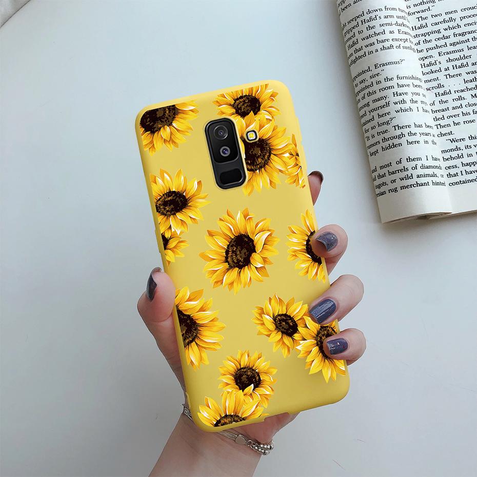 Daisy Flower Phone Case For Samsung Galaxy A6 Plus A6+ 2018 A605F Case Cover Cute Silicone Funda For Samsung A6 2018 A600F Case