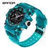 Sanda Dual-Movement Sports Watch with Countdown, Alarm, Night Light, Waterproof, and Multi-Function Features for Students.