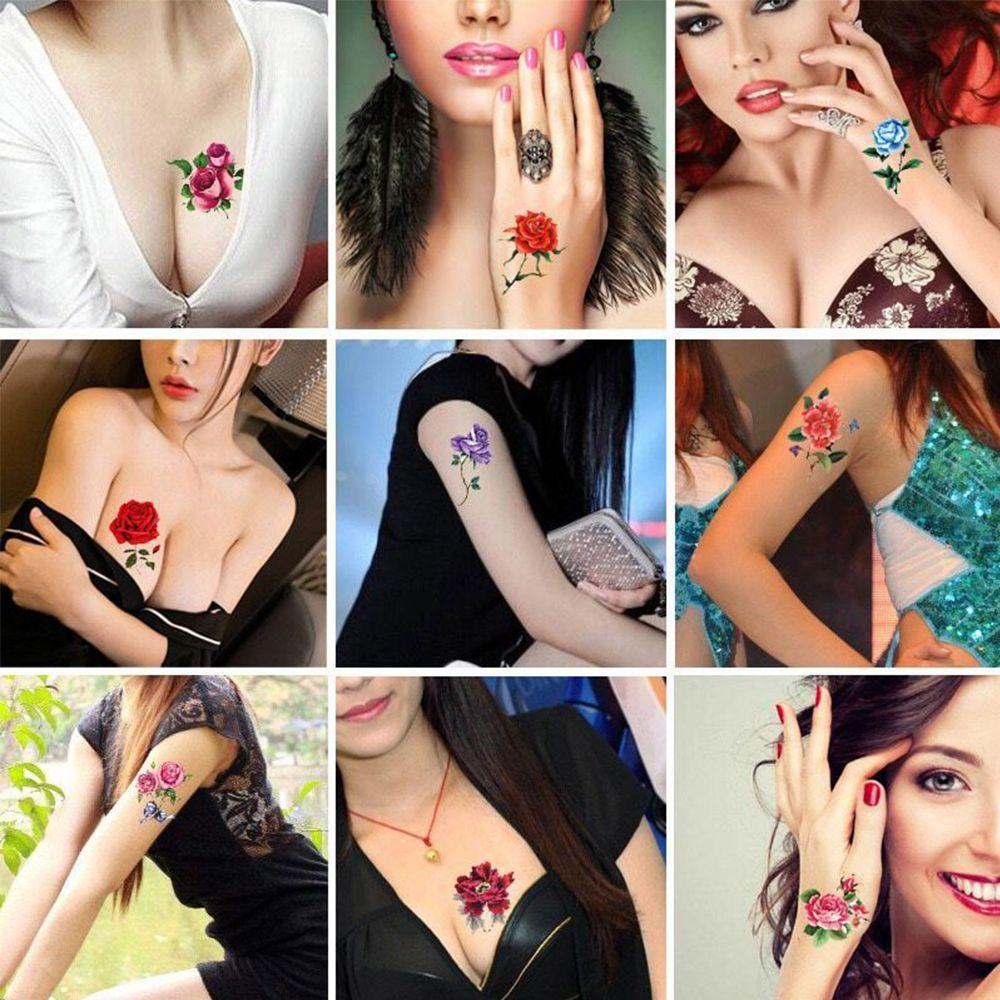 Arm Girls Waterproof Makeup Sticker Fake Fake Tattoos Butterfly Temporary Tattoos Rose Flower