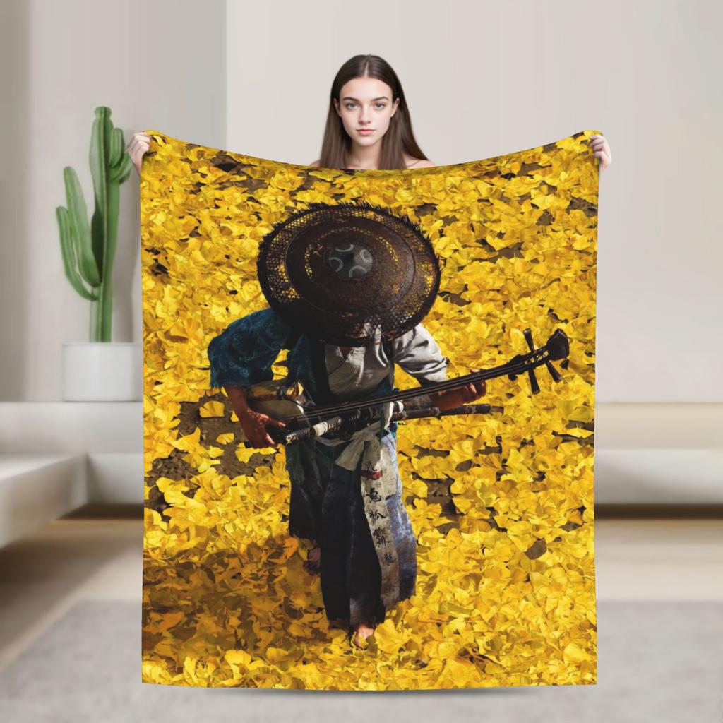 Ghost of Yotei Game 2025 Flannel Blankets Autumn  Warm Soft Bedding Throws for Children Couch Chair Funny Bedspread Bed Cover