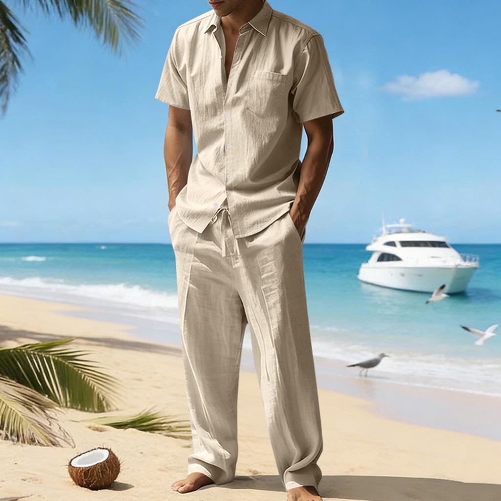 Men's Casual Hooded Short-Sleeve Two-Piece Set – Summer Loose, Breathable Outfit