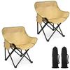 BRLLICZ Lightweight Folding Outdoor No Assembly 150kg Weight with for Balcony Includes Storage Easy To 600D Oxford Carbon Steel Khaki Chair, 1.4kg,