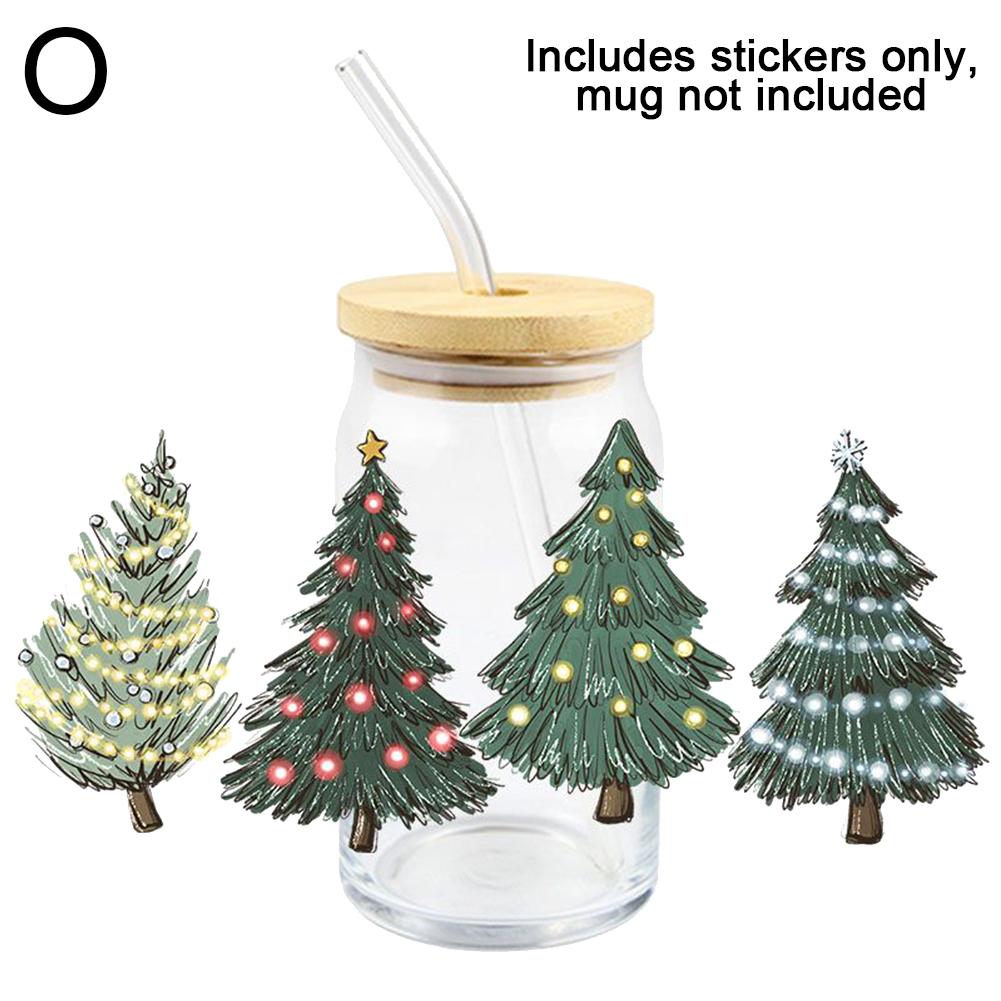 

УФ DTF Наклейка-переводка для упаковки чашки для Рождества Логотипы Этикетки Стекло Водонепроницаемая чашка Bo M2D4 C81-1PCS