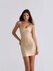 Gold Sequin Spaghetti Strap Backless Bodycon Mini Dress - Luxury European American Style