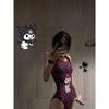 Cute Kulomie One-piece Triangle Racing Swimsuit Female Conservative Low Fork Double Layer with Chest Pad Professional Sports