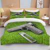 3D Rifle Revolver Cartridge Gun Comforter Bedding Set,Duvet Cover Bed Set Quilt Cover Pillowcase,King Queen Size Bedding Set