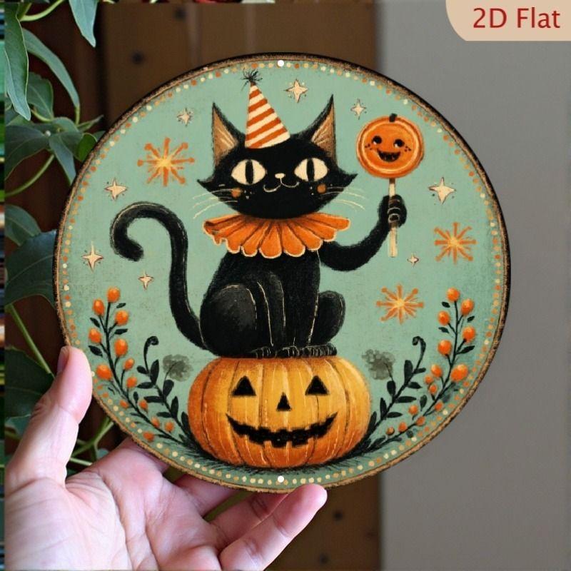 2D Flat Hanging Decorative Metal Sign Hand Painted Art