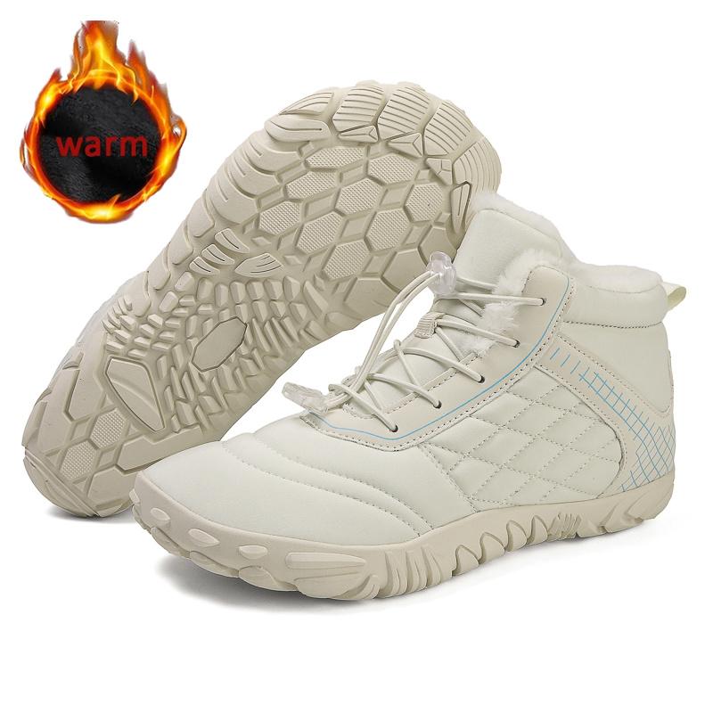 Winter Snow Boots Men Fur Big Size 47 Waterproof Ankle Boots Plush BareFoot Hiking Shoes Outdoor Work Shoes Ladies Snow Boots