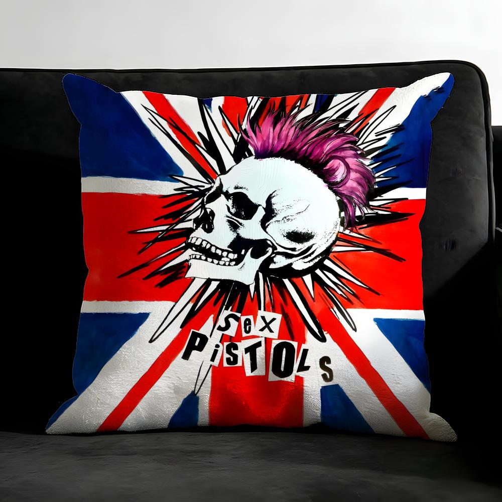 S-Sex Pistolss Band Cushion Cover Pillowcase Ultra Soft Skin Friendly Fabric Cloud Like Comfort & Concealed Zipper
