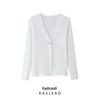 2025 Spring Women's Fashion V-Neck Long Sleeve Knitted Cardigan