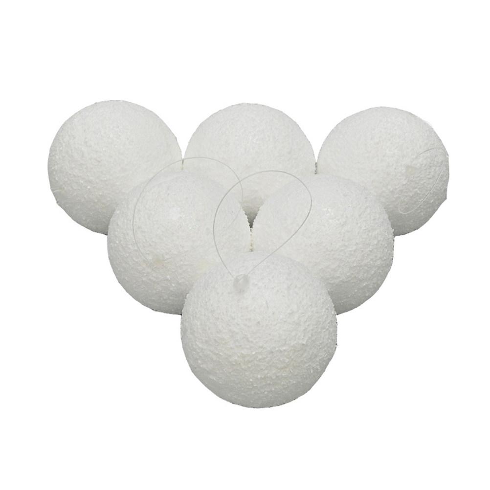6Pcs White Christmas Ball Craft Supplies High Density Smooth Round Balls for Party Decor Tree Ornament Art Projects School DIY